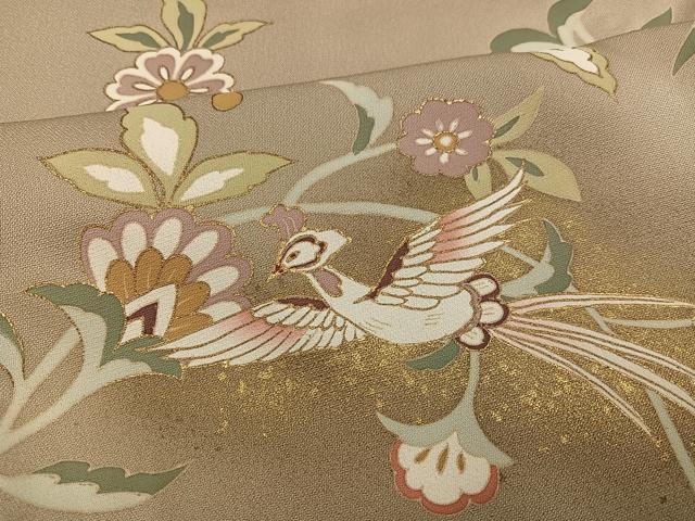 平和屋着物●豪華色留袖 駒刺繍 花鳥更紗 暈し染め 金彩 正絹 逸品 AABD4794ph