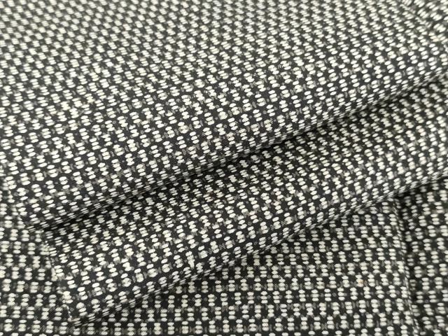 平和屋着物●男性 紬 幾何学文様 黒地 正絹 逸品 AABD4943cs