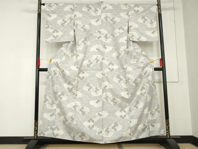 平和屋着物●本場大島紬 城大島カタス7マルキ 雲重ね花文 正絹 逸品 AABD4950cs