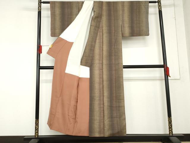 平和屋着物●上質な紬 間道 正絹 逸品 AABD4974cs