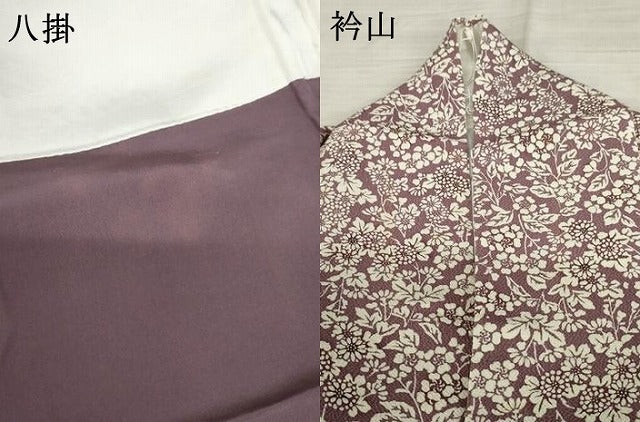 平和屋着物●上質な小紋 草花文 鬼しぼ縮緬 高島屋扱い 正絹 逸品 AABD4988cs