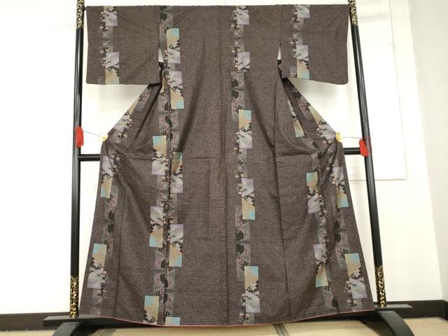 平和屋着物●本場大島紬 カタス9マルキ 京風景文 正絹 逸品 AABD5054cs
