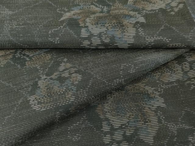 平和屋着物○本場大島紬 葡萄蔦の葉文 正絹 逸品 AABD5061cs