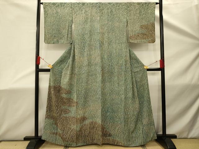 平和屋着物■訪問着 芝草文 正絹 逸品 AABD5390sx