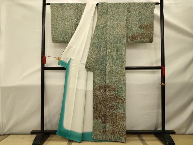 平和屋着物■訪問着 芝草文 正絹 逸品 AABD5390sx