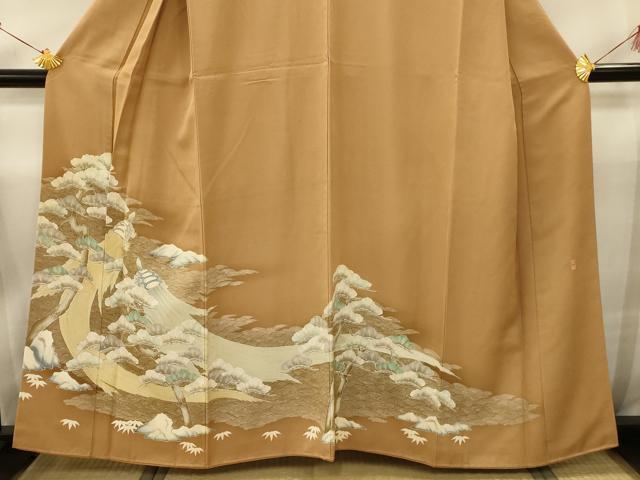 平和屋着物■豪華色留袖 作家物 蓑亀浜松文 金彩 正絹 逸品 AABD5443sx