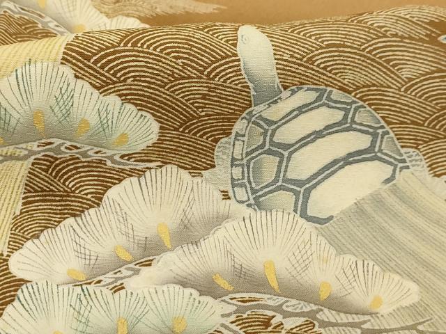 平和屋着物■豪華色留袖 作家物 蓑亀浜松文 金彩 正絹 逸品 AABD5443sx