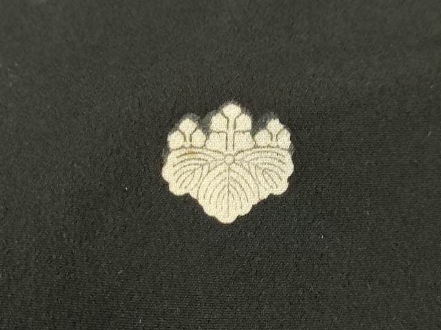平和屋着物■黒留袖 駒刺繍 雲取り扇面花文 金彩 洗える着物 AABD5466sx