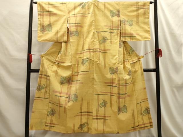 平和屋着物■上質な紬 舞花文 正絹 逸品 AABD5578sx