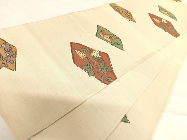 平和屋着物◎六通柄袋帯 紬地 葡萄 正絹 逸品 AABD5632yx