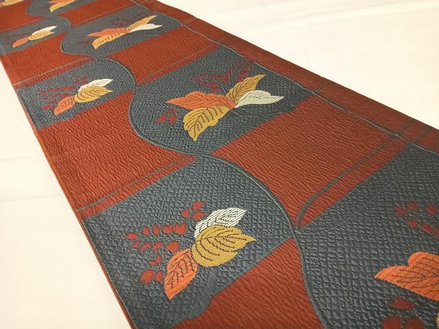 平和屋着物◎六通柄袋帯 桐 正絹 逸品 AABD5667yx