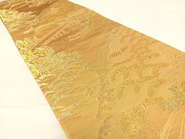 平和屋着物◎六通柄袋帯 京の四季 金糸 正絹 逸品 AABD5769yx