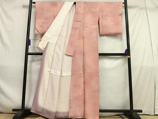 平和屋着物■上質な小紋 楓籬地紋 暈し染め 正絹 逸品 AABD5853oa