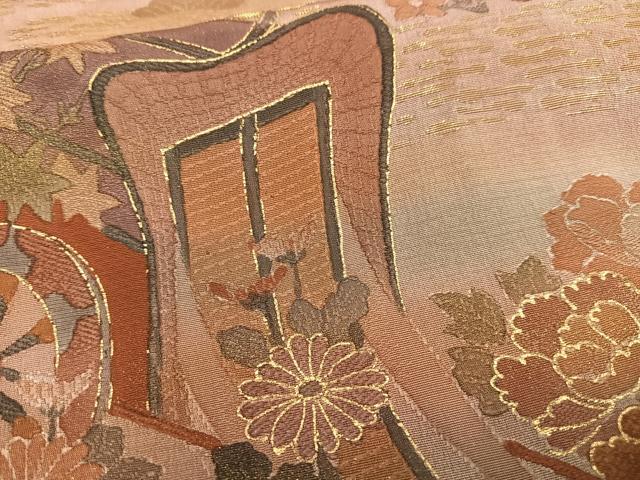 平和屋着物■訪問着 御所車花文 暈し染め 金彩 金糸 正絹 逸品 AABD5858oa