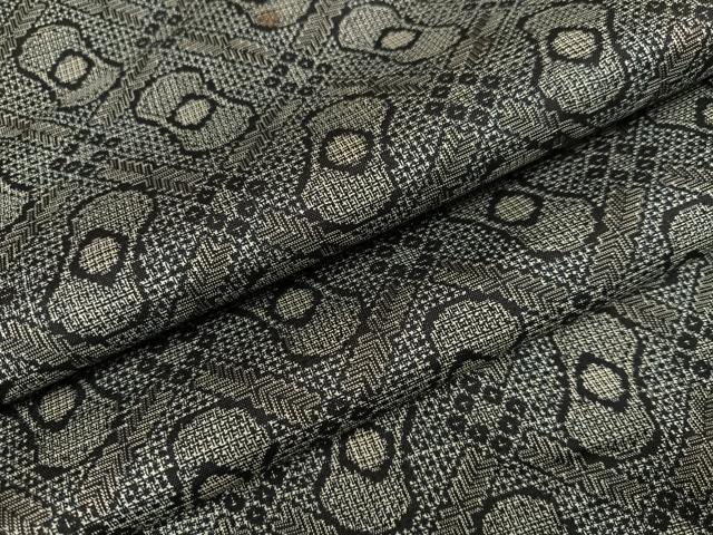 平和屋着物●本場大島紬 割込絣 幾何学文様正絹 逸品 AABD6008ph