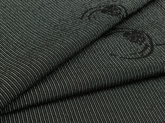 平和屋着物▽上質な小紋 単衣 鈴 黒地 正絹 逸品 AABD6056jh