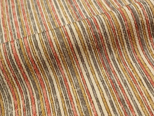 平和屋着物■上質な小紋 縞 鬼しぼ縮緬 背抜き仕立て 正絹 逸品 AABD6177st