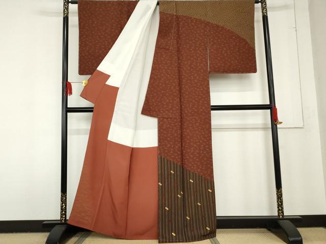 平和屋着物●訪問着 舞花文 正絹 逸品 未使用 AABD6217cs