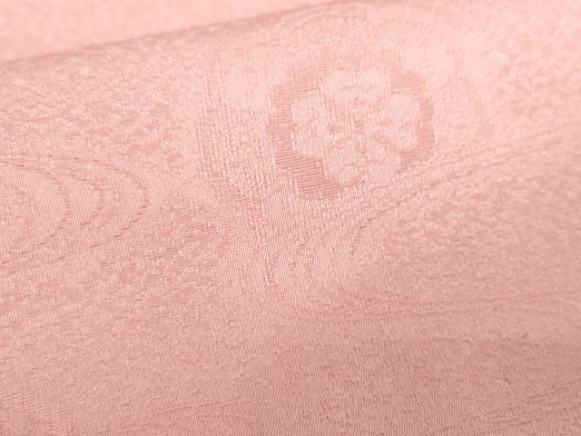 平和屋着物●上質な色無地 流水花地紋 桃花色 正絹 逸品 AABD6248cs
