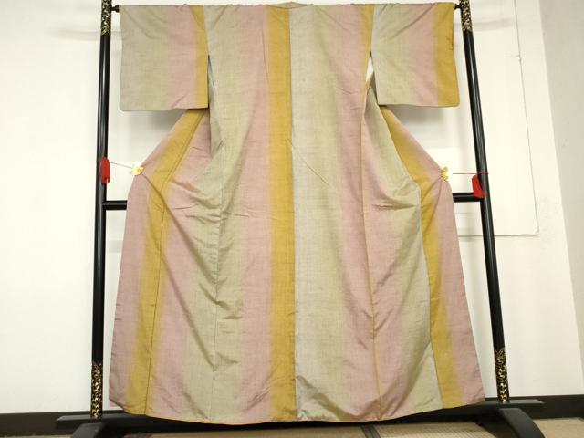 平和屋着物●上質な紬 間道 正絹 逸品 AABD6273cs