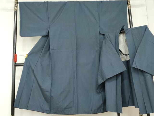平和屋着物●男性 紬 アンサンブル 格子 正絹 逸品 AABD6276cs