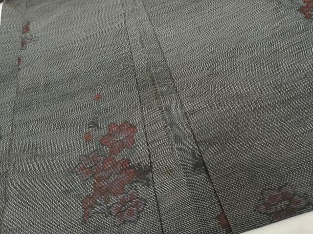 平和屋着物#羽織 本場大島紬 草花文 黒地 正絹 逸品 未使用 AABD6285cs
