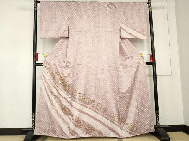 平和屋着物●訪問着 絞り 刺繍 枝花文 金糸 金彩 やまと誂製 正絹 逸品 AABD6314cs