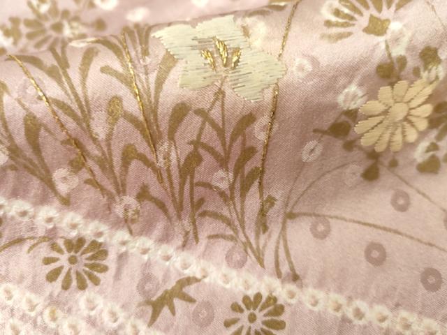 平和屋着物●訪問着 絞り 刺繍 枝花文 金糸 金彩 やまと誂製 正絹 逸品 AABD6314cs