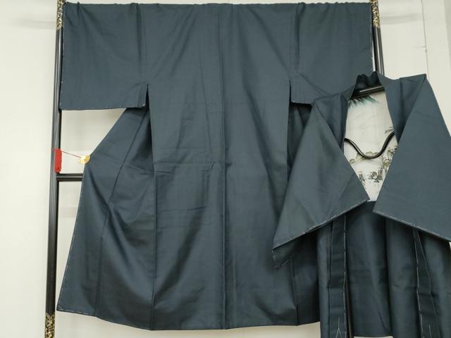 平和屋着物●男性 紬 アンサンブル 亀甲柄 キングサイズ 正絹 逸品 AABD6369cs