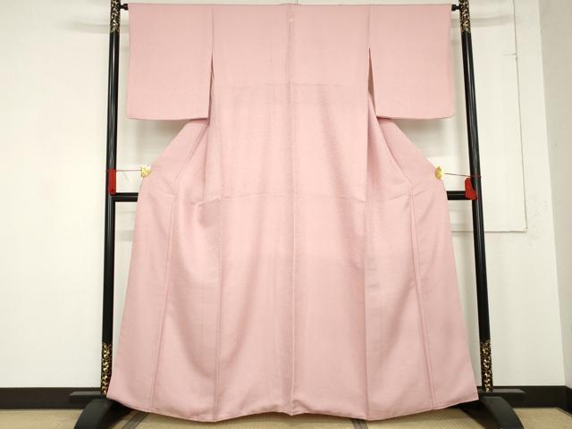 平和屋着物●上質な色無地 紋意匠 石竹色 正絹 逸品 AABD6398cs