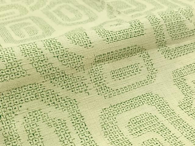 平和屋着物▽結城紬 単衣 80亀甲 幾何学文様 正絹 逸品 AABD6455jh