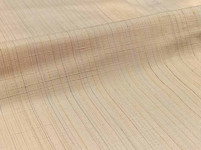 平和屋着物▽上質な紬 単衣 縞 正絹 逸品 AABD6456jh