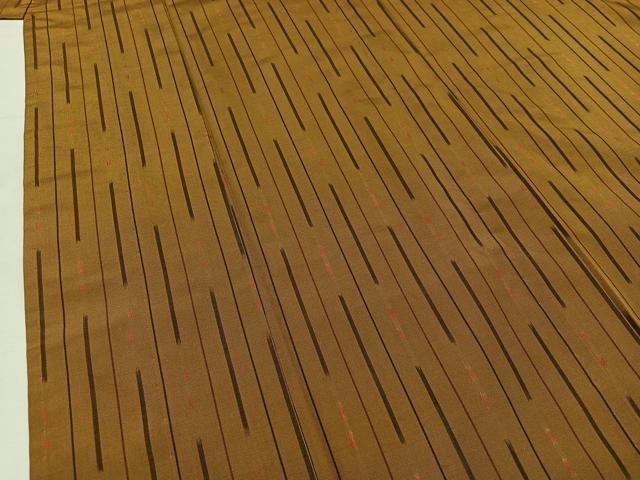 平和屋着物▽上質な紬 単衣 縞 正絹 逸品 AABD6465jh