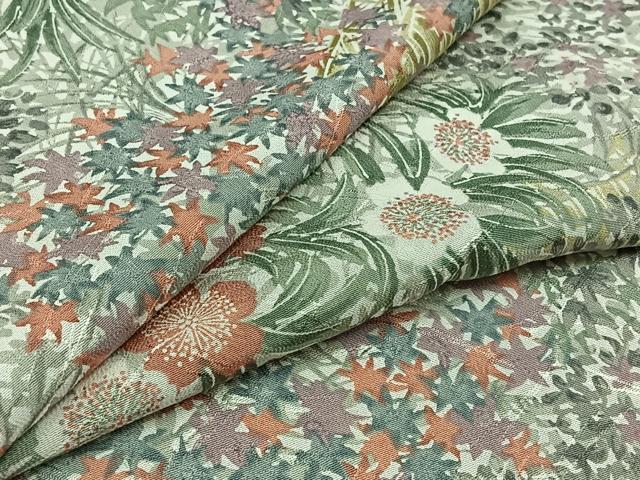 平和屋着物▽上質な小紋 単衣 手描き 草花文 ロング丈 正絹 逸品 AABD6466jh