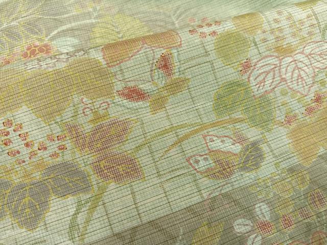 平和屋着物●本場大島紬 染大島 訪問着 草花舞蝶文 暈し染め 正絹 逸品 AABD6493ph