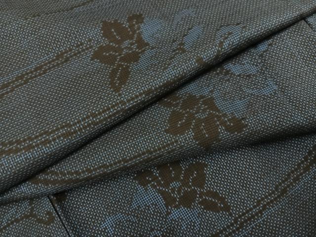 平和屋着物●本場大島紬 一元7マルキ 流水花文 正絹 逸品 未使用 AABD6542ph