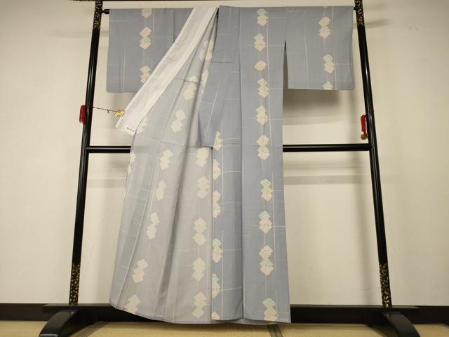 平和屋着物*夏物 小紋 絽 色紙草花文 正絹 逸品 AABD6598jd