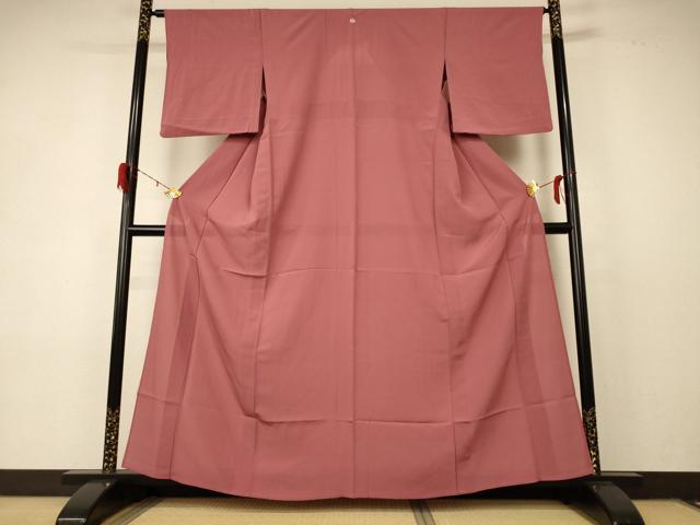 平和屋着物*夏物 色無地 絽 真赭色 三越扱い 正絹 逸品 AABD6599jd
