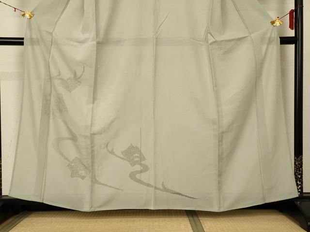 平和屋着物*夏物 色留訪問着 絽 花冊子文 柳鼠色 正絹 逸品 AABD6605jd