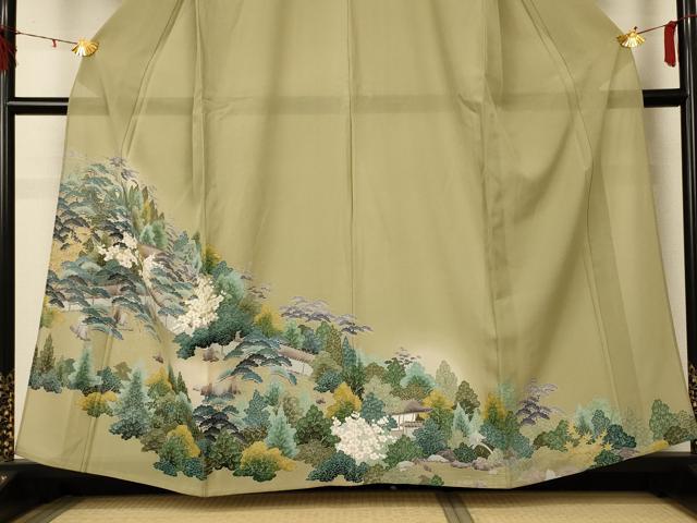 平和屋着物*夏物 訪問着 友禅 絽 風景文 暈し染め 正絹 逸品 AABD6608jd