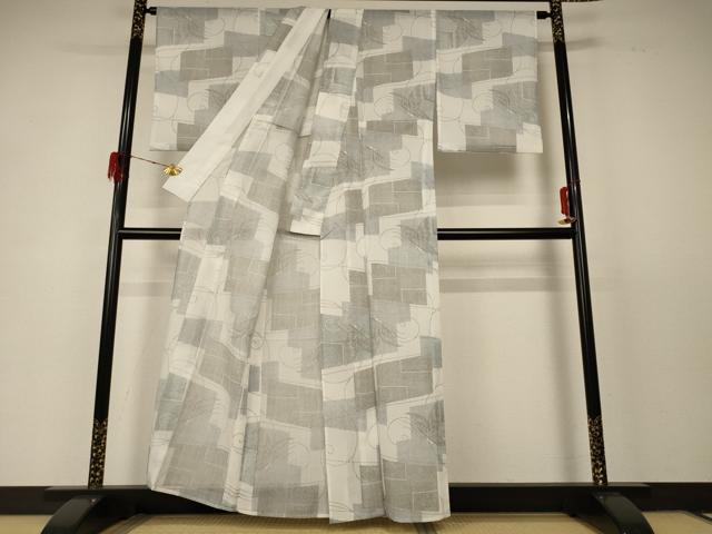 平和屋着物*夏物 小紋 紗 舞蝶文 洗える着物 AABD6613jd