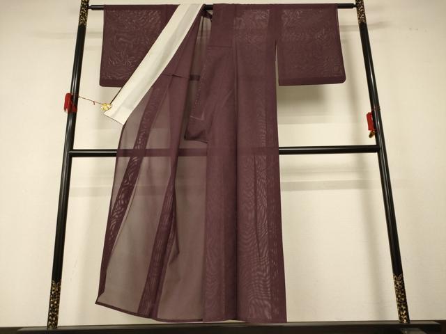 平和屋着物*夏物 小紋 紗 杢目文 正絹 逸品 AABD6634jd