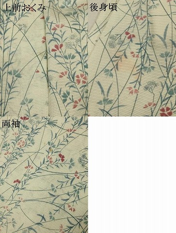 平和屋着物*夏物 小紋 絽 草花文 正絹 逸品 AABD6636jd
