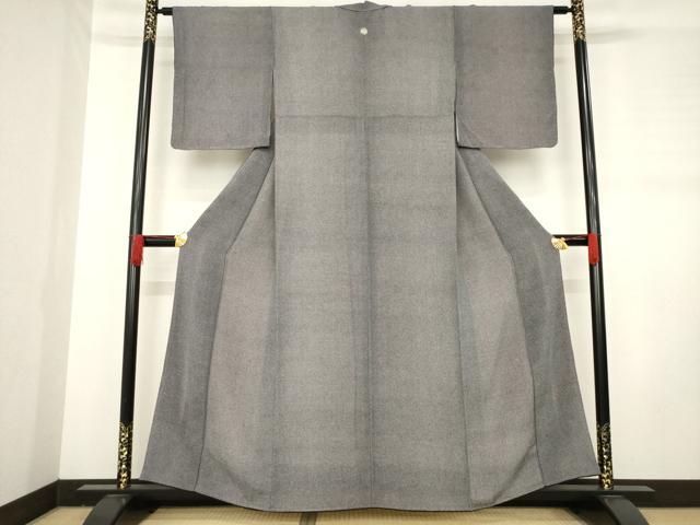 平和屋着物●江戸小紋 極小鮫小紋柄 鬼しぼ縮緬 正絹 逸品 AABD6652ck