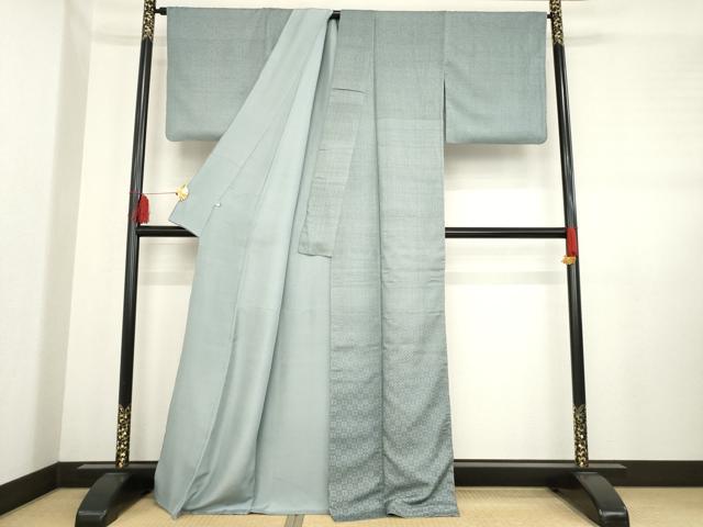 平和屋着物●京都染織メーカー・貴久樹謹製 野蚕糸 ナチュラルタッサー クリシュナ紬 蜀江花文 たとう紙付き 正絹 逸品 AABD6681ck