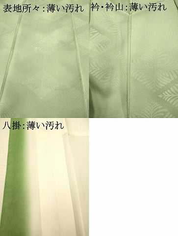 平和屋着物■上質な小紋 草葉菱地紋 暈し染め 正絹 逸品 AABD6828fw