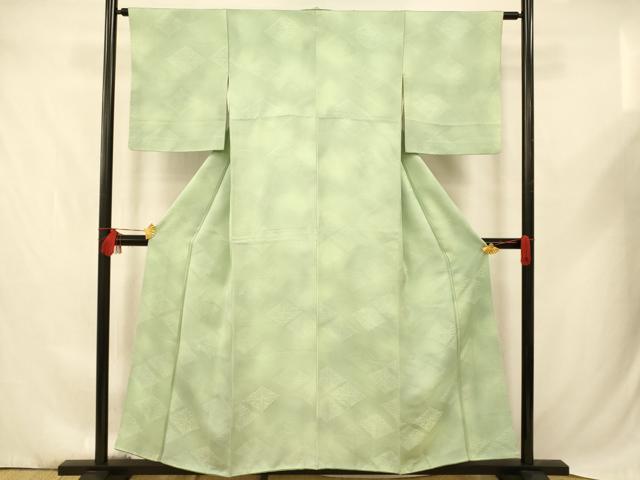 平和屋着物■上質な小紋 草葉菱地紋 暈し染め 正絹 逸品 AABD6828fw