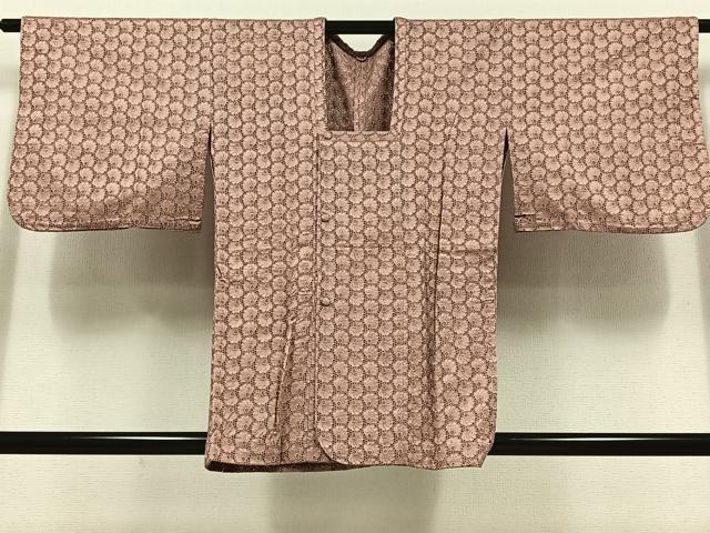 平和屋着物▽道行コート スリーシーズン 春夏秋 塵除け 舞花文 正絹 逸品 AABD6965jh
