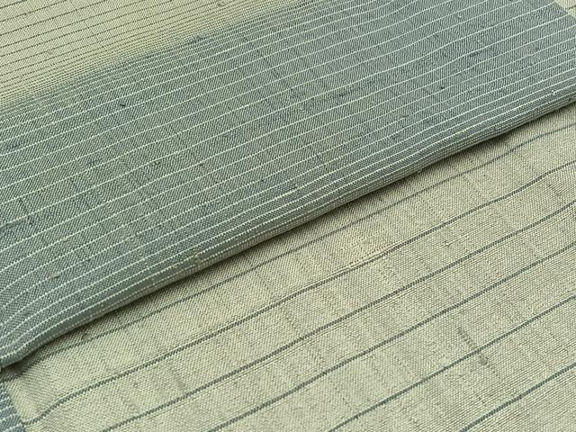 平和屋着物▽訪問着 単衣 紬地 横段文 正絹 逸品 AABD6986jh