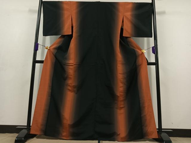 平和屋着物▽上質な紬 単衣 霞文 暈し染め 正絹 逸品 AABD6993jh